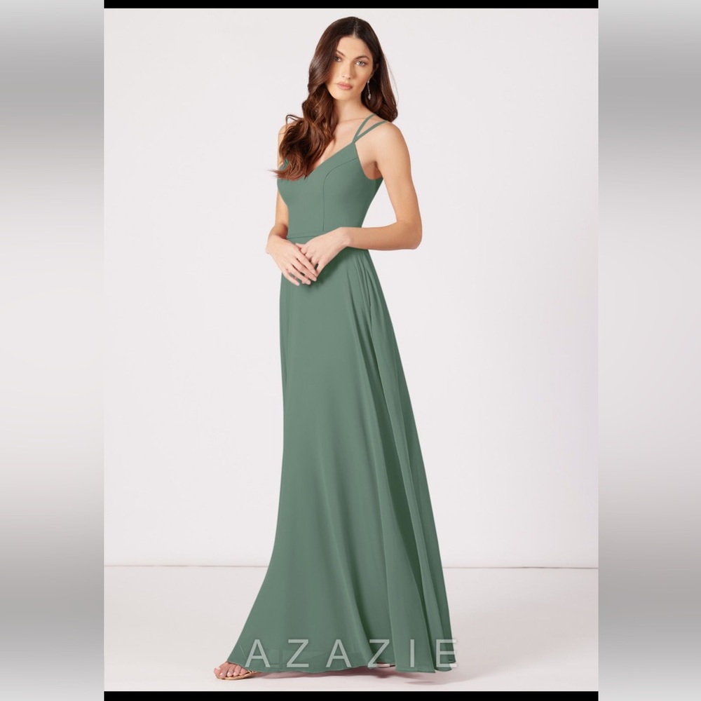 Azazie Janine Dress | Eucalyptus Bridesmaid Dress BNWT